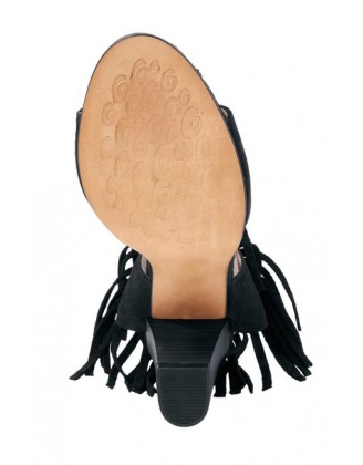Kožené sandále so strapcami Heine