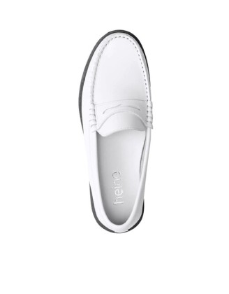 Kožené slipper topánky Heine, biela