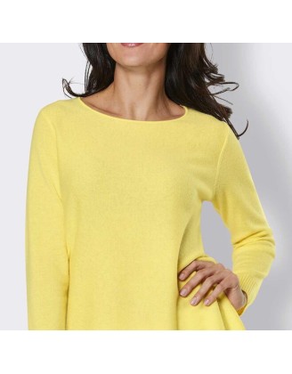 Merino kašmírový pulóver Création L Premium, svetlo žltá