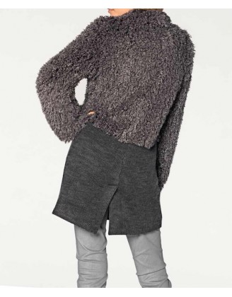 Chlpato-pletený kabátik Rick Cardona, šedý