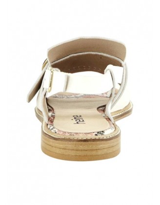 Kožené sandále so zlatou sponou Heine, biela