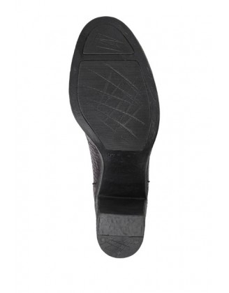Kožené členkové topánky s kožušinovou podšívkou Heine, bordová metalíza