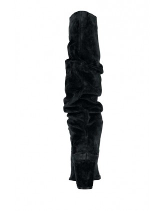 Kožené semišové čižmy Andrea Conti, čierna