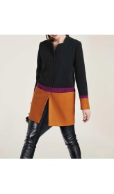 Vlnený kabát HEINE, čierno-oranžovo-ružová