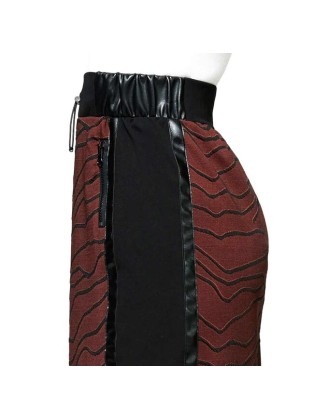 Vzorovaná sukňa Création L, červeno-hnedo-čierna