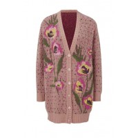 Pletený sveter s výšivkou Heine, ružovo-farebná