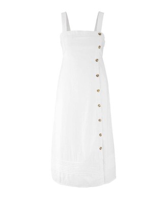 Ľanové šaty Heine, sivo-biele