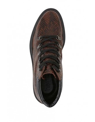 Kožené členkové topánky Heine, hnedo-čierne