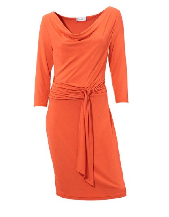 Heine šaty na viazanie s opaskom, oranžová