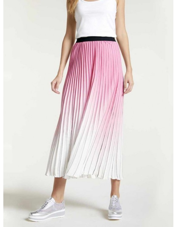 Plisovaná sukňa Heine, ružovo-biela