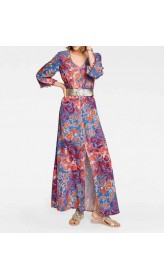 Maxi šaty s kvetinovou potlačou, farebné
