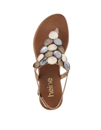 Heine kožené sandále "Dianette", hnedá