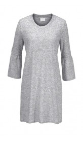 Pletené šaty s volánmi KAFFE, sivá melanž