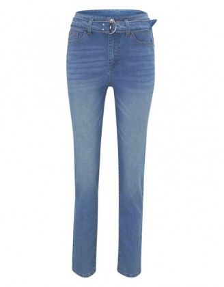 Linea Tesini push-up-džínsy s opaskom, modrá
