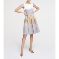 Princeznovské šaty Heine, bielo-sivo-béžové