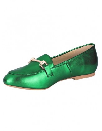 Kožené topánky Heine, zelená-metalická