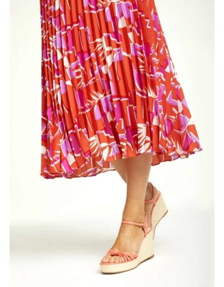 Plisovaná sukňa s potlačou Rick Cardona, farebná