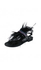 Sandále "Dianette" s perím, čierna