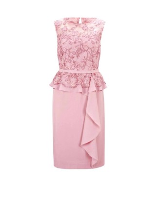 Koktejlové šaty s čipkou PATRIZIA DINI, ružové