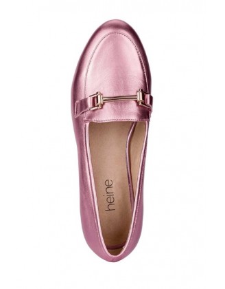 Kožené topánky Heine, ružová-metalická