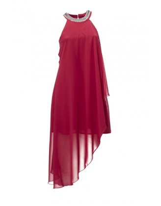 Šifónové rubínové šaty Ashley Brooke
