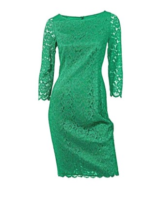 Čipkované šaty Heine, smaragdové