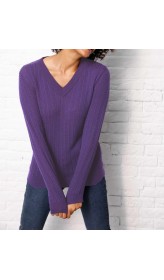Merino-kašmírový sveter Création L Premium, fialová