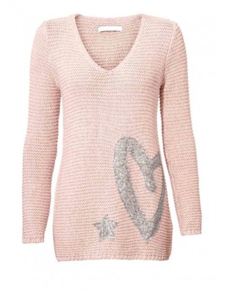 Hrubo pletený sveter HEINE, ružová