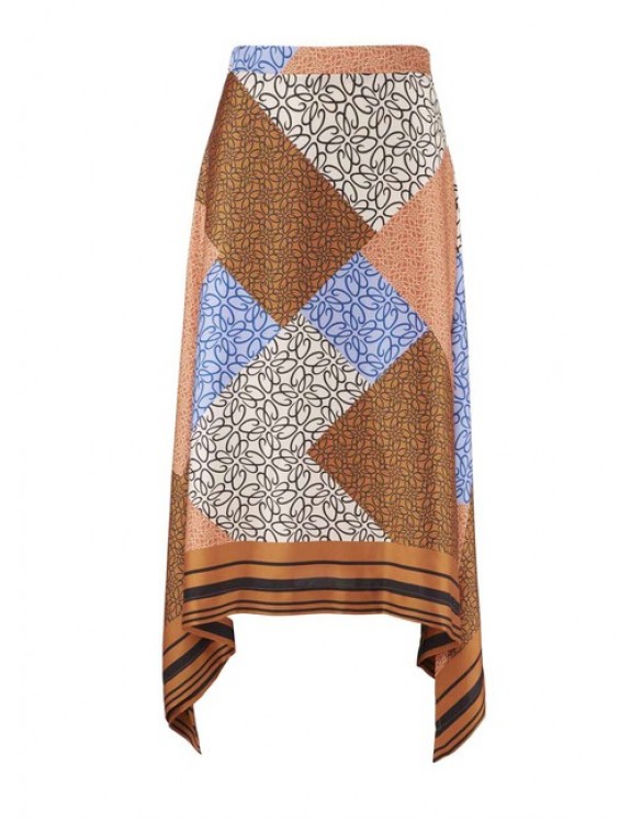 Asymetrická sukňa s farebnou potlačou Heine