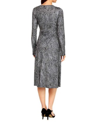 Džersejové šaty v listovom dizajne Ashley Brooke, čierno-biele