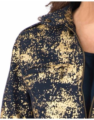 Bluzónová bunda so zlatou potlačou Witt Weiden, modrá