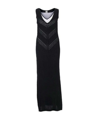 Dvojvrstové pletené šaty HEINE, čierno-biela