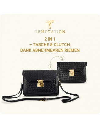 Hodinky + kabelka Temptation, čierno-zlatá