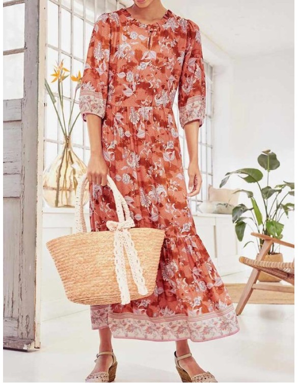 Maxi šaty s kvetinovou potlačou Linea Tesini, farebné