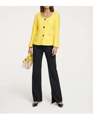 Krátke sako s gombíkmi v kontrastnej farbe Heine, žltá