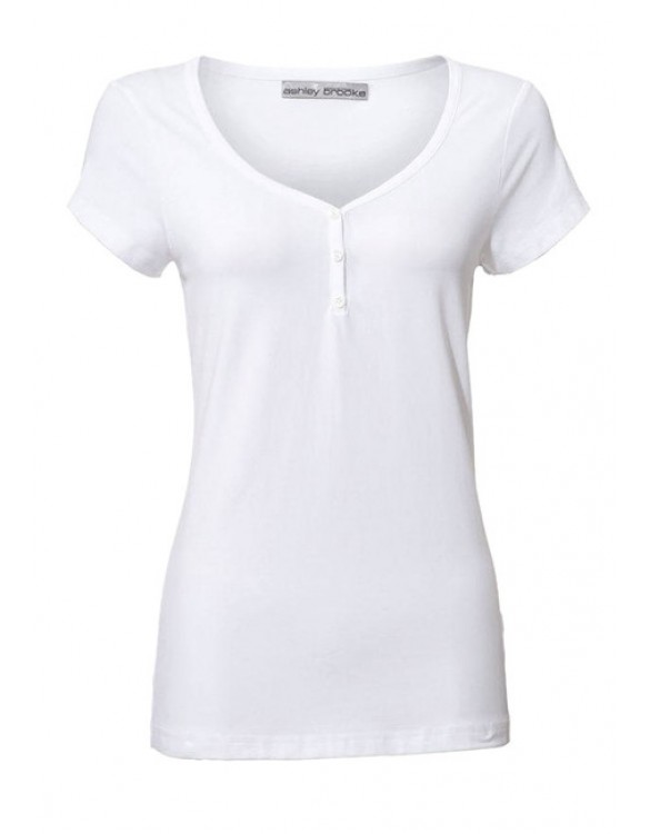 Biele bavlnené tričko Ashley Brooke