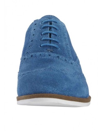 Kožené semišové topánky na šnurovanie Heine, modrá