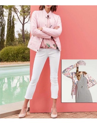 Obojstranná prešívaná krátka bunda HEINE, ružovo-farebná