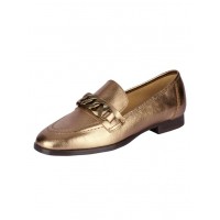 Kožená topánka s kovovou ozdobou Heine, farba zlatá