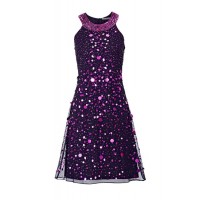 Flitrové šaty Ashley Brooke, čierno-fialové