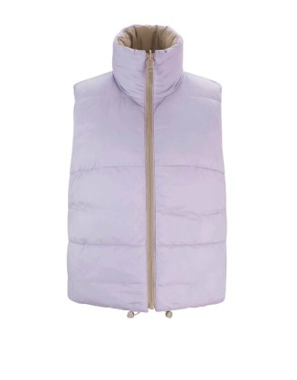 Obojstranná prešívaná vesta Rick Cardona, béžovo-fialová