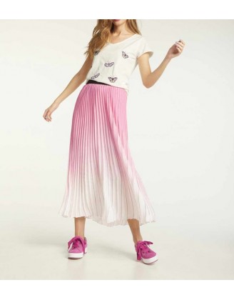 Plisovaná sukňa Heine krátka veľkosť, ružovo-biela