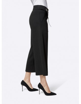 Culotte nohavice s retiazkovým opaskom Création L, čierna