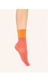 FIORE silonkové ponožky GRANNY CHIC 20 den, koralovo-oranžová