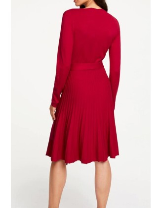 Pletené šaty Ashley Brooke, červené