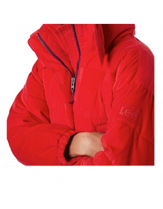 LEE oversized prešívaná bunda, červená