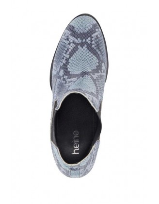 Kožené členkové topánky v haďom vzore Heine, modro-čierne