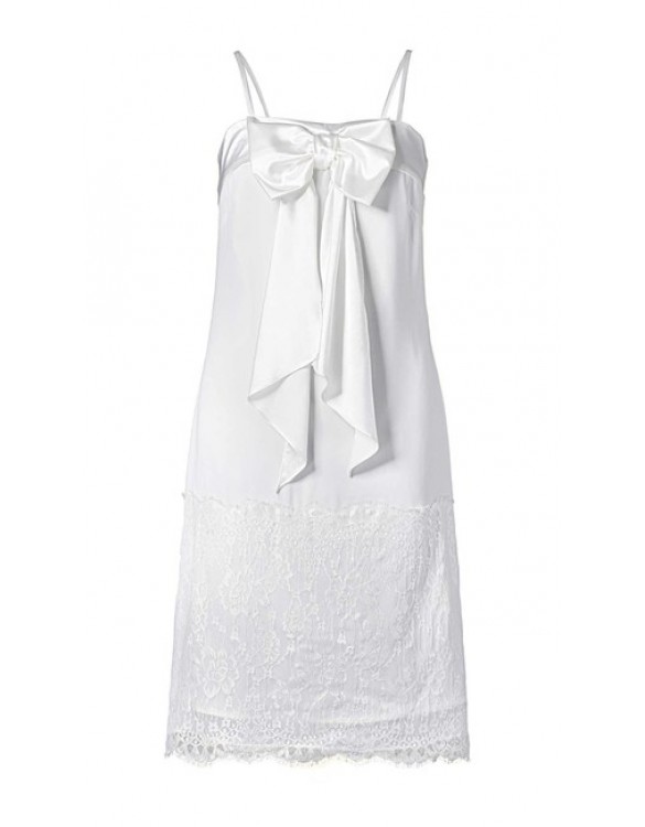 Krátke biele šaty s čipkou APART