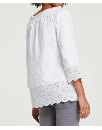 Džersejové tričko s výšivkou Linea Tesini, biela