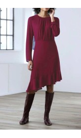 Linea Tesini šifónové šaty, bordové